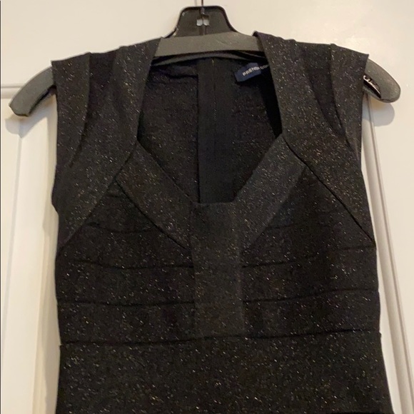 French Connection Fitted Black Sparkly Dress - Picture 2 of 5